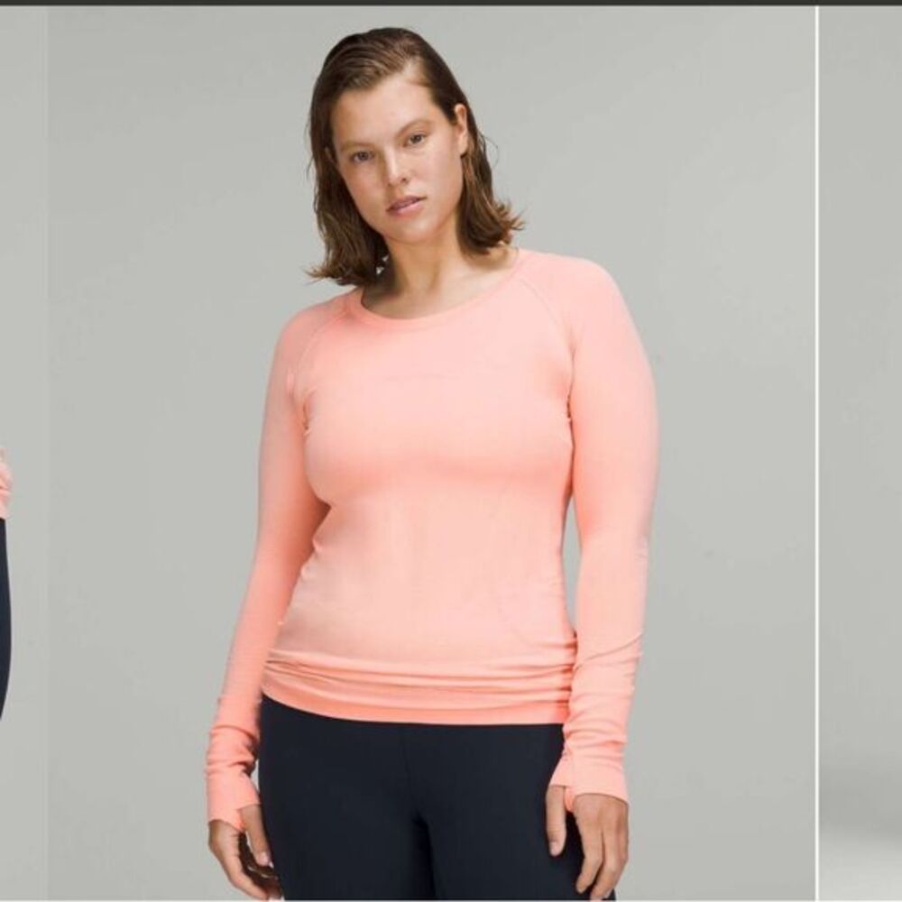 Lululemon Women’s 10 Swiftly Tech Long Sleeve Shirt‎ 2.0
Dew Pink Hip Length New